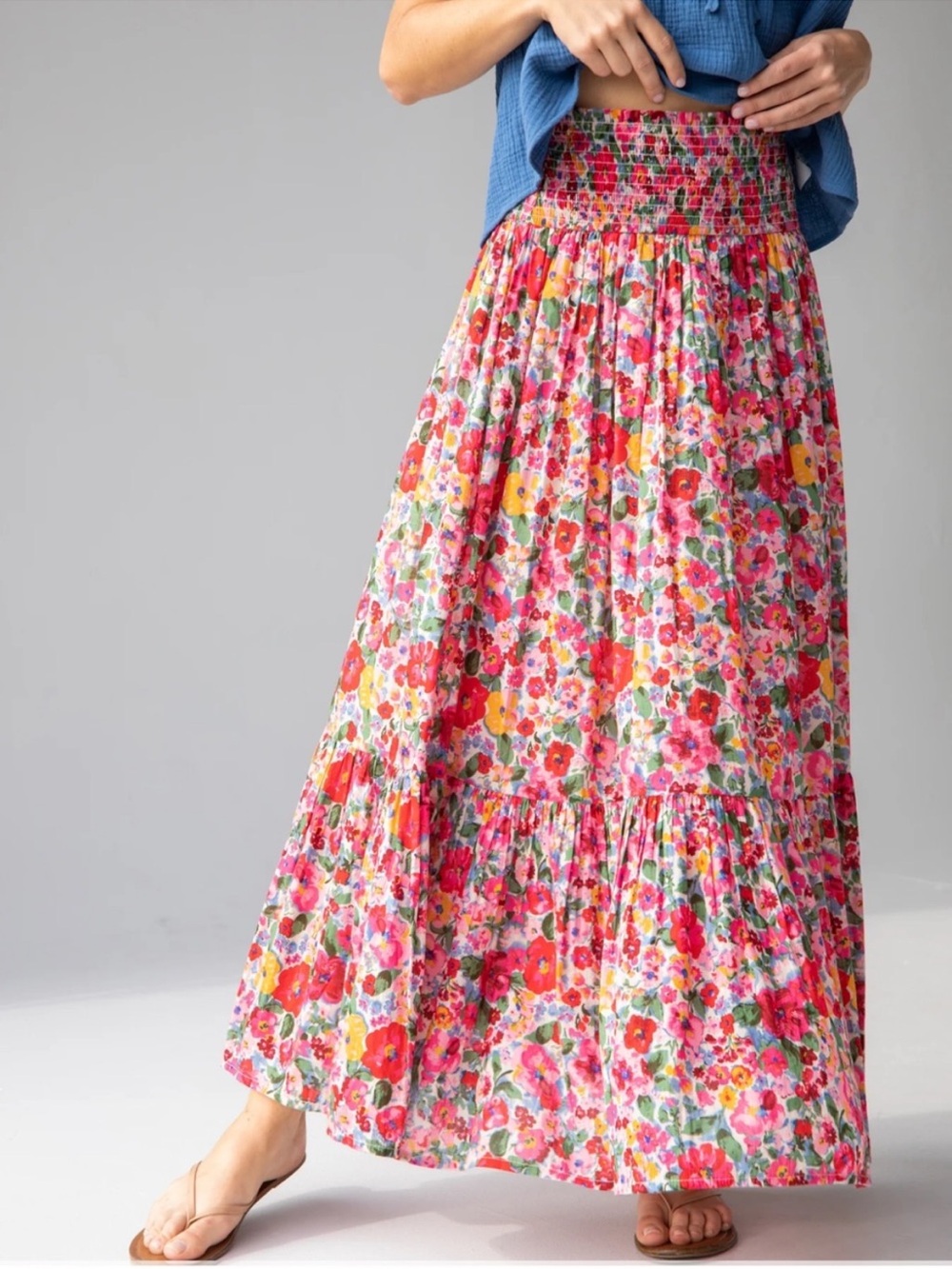 Natural Life Flora Convertible Maxi Cotton Skirt, Like New, Size Large - Picture 1 of 11